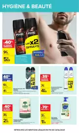 Catalogue Carrefour page 47: Rexona Déodorants mixte 72h €4,14, Dove Déodorant Atomiseur Advanced Care €4,88