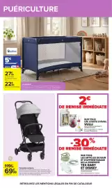 Catalogue Carrefour page 57: Tex Baby Poussette compacte €69,99, Asalvo Lit parapluie €22,90