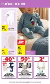 Catalogue Carrefour page 58: Disney baby pyjamas bébé €11,99, Tex Baby Lot de 2 pyjamas bébé €7,99