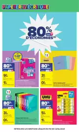 Catalogue Carrefour page 7: Oxford classeur rigide color life €0,70, Uhu 9 batons de colie €1,16