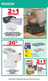 Catalogue Carrefour page 71: Curver Bac de rangement €10,99, Sundis les boîtes de rangement clip and store