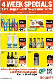 Booker Wholesale brochure Page 1: Hamby wine €25,99, Starbucks peppermint €8,99