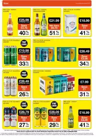 Booker Wholesale brochure Page 20: Asahi Peroni €21,99, Carlsberg premium export €28,49