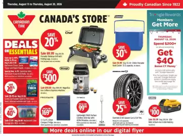 Canadian Tire flyer week 33 Page 1: DE0333-26 O_Ont_Mar(EX_NB) Thursday, August 13 to Thursday, August 20, 2026 CANADIAN