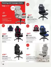 Staples flyer Page 10: S-600 Active Lumbar Massage Chair €449,99, Staples Emerge Vartan Gaming Chair €358,99