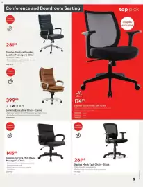 Staples flyer Page 9: Staples Bentura Bonded Leather Manager's Chair €281,29, Jenkins Executive Chair - Camel €399,99