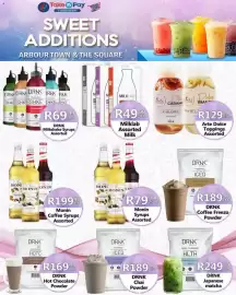 Take 'n Pay catalogue Page 16: DRNK Milkshake Syrups Assorted €69,99, Monin Coffee Syrups Assorted €199,99
