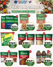 Take 'n Pay catalogue Page 3: Knorr Aromat Original €149,99, Knorr Soups Assorted €249,99