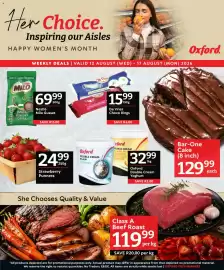 Oxford Freshmarket catalogue week 33 Page 1: Nestlé Milo Gusset €69,99, De Vries Choco Rings €15,99