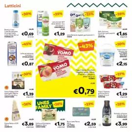 Volantino Unes Pagina 6: Grana Padano DOP AMBROSI €3,89, Yogurt bianco naturale LATTTERIA SOCIALE MERANO €2,15