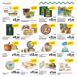 Volantino Unes Pagina 8: Pizza prosciutto e funghi RE POMODORO €3,59, Formaggio Cremoso Latteria LATTEBUSCHE €9,90
