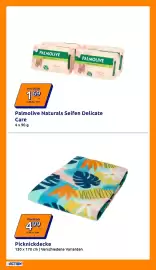 Action Flugblatt woche 33 Seite 14: Picknickdecke €4,99, Palmolive Naturals Seifen Delicate Care €1,69