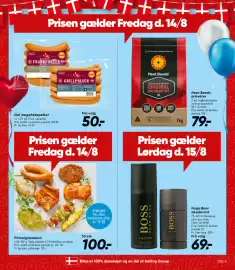 Bilka tilbudsavis uge 33 Side 3: Frankfurter / Grillpølser €50,00, Fritvalgsmarked (10 stk.) €100,00