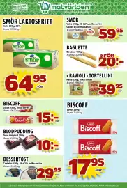 Matvärlden Tensta reklamblad vecka 37 Sida 6: BISCOFF €15,00, RAVIOLI • TORTELLINI €39,95