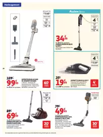 Catalogue Auchan | Promos rentrée étudiants page 28: QILIVE Aspirette Q.5251 €19,99, QILVE Aspirateur balai €34,99