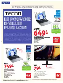 Catalogue Auchan | Promos rentrée étudiants page 6: TECNO ÉCRAN 23,8" AXS24BC1 €79,99, TECNO MEGABOOK €649,99