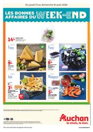 Catalogue Auchan page 2: Mr.Goodfish Moules de Bouchot €6,99, Gouda Jeune €9,99