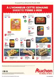 Catalogue Auchan page 2: BROCHETTE DE CREVETTES DÉCORTIQUÉES CUITES €1,19, PROVENCALE 4 BROCHETTES DE CREVETTES CUITES €4,49