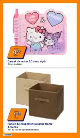 Catalogue Action semaine 33 page 2: Hello Kitty & Kuromi Carnet de notes 3D avec stylo €0,77