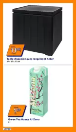 Catalogue Action semaine 33 page 21: Keter Table d'appoint avec rangement €11,95, AriZona Green Tea Honey €1,29