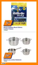 Catalogue Action semaine 33 page 28: Gillette Rasoirs jetables Blue3 €5,99, Redstone Batterie de cuisine €24,95