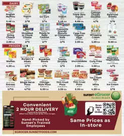Sunset Foods weekly ad week 33 Page 6: Nancy's Chicago Style Pizza €6,99, Bellatoria single serve pizza €10,00