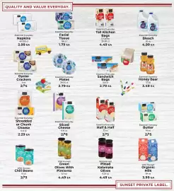 Sunset Foods weekly ad week 33 Page 7: Essential Everyday Tall Kitchen Bags €4,49, Essential Everyday Bleach €4,99