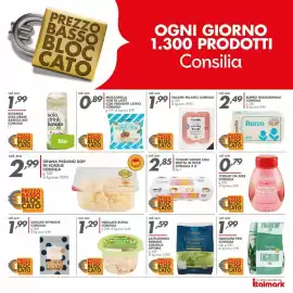 Volantino Italmark Pagina 20: Yogurt intero con frutta in pezzi Consilia €2,85, Salame Milano Consilia €1,99