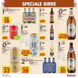 Volantino Italmark Pagina 8: Birra Münchner Hell Paulaner €1,25, Birra original Maisel's Weisse €0,99