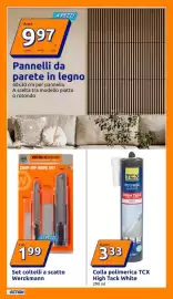 Volantino Action settimana 33 Pagina 10: Set coltelli a scatto Werckmann €1,99, Colla polimerica TCX High Tack White €3,33