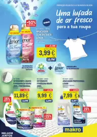 Catálogo Makro | Monofolha Lenor Página 1: Detergente líquido p/máquina de roupa ariel profissional €11,89