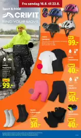 Lidl tilbudsavis uge 34 Side 22: CRIVIT Regnponcho €99,00, CRIVIT Cykelstrømper €30,00