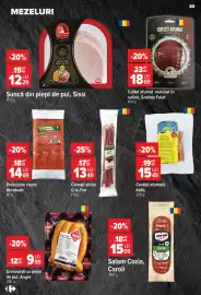 Catalog Carrefour săptămâna 33 Pagină 31: Prosciutto crudo Abraham €14,69, Crenvurști cu piept de pui, Angst €9,99