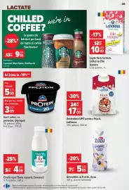 Catalog Carrefour săptămâna 33 Pagină 37: Chefir ușor/Sana ușoară Covalact €4,09, Iaurt natur cu proteine Olympus €5,99