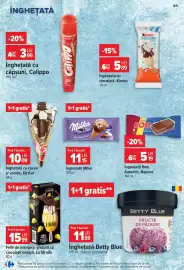 Catalog Carrefour săptămâna 33 Pagină 42: Înghețată cu căpșuni Calippo €3,99, Înghețată Betty Blue €11,69
