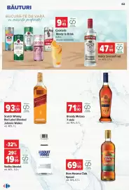 Catalog Carrefour săptămâna 33 Pagină 63: Brandy Metaxa 7 Stele €71,90, Vodka Absolut €19,99