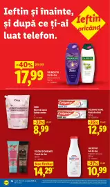 Catalog Lidl săptămâna 34 Pagină 78: LACTOVIT GEL DE DUȘ €10,99, COLGATE TOTAL Pastă de dinți €12,59