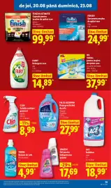 Catalog Lidl săptămâna 34 Pagină 79: ACE Înalbitor €18,99, FELCE AZZURRA Detergent lichid de rufe €27,99