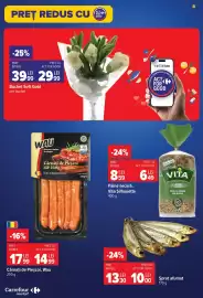 Catalog Carrefour Market săptămâna 33 Pagină 8: Buchet Soft Gold €29,99, Șprot afumat €10,00