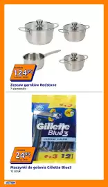 Action gazetka tydzień 33 Strona 28: Zestaw garnków Redstone €124,95, Maszynki do golenia Gillette Blue3 €24,95