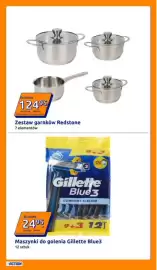 Action gazetka tydzień 33 Strona 28: Zestaw garnków Redstone €124,95, Maszynki do golenia Gillette Blue3 €24,95
