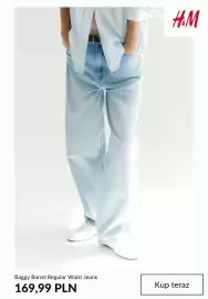 H&M gazetka tydzień 33 Strona 7: Jeansy Baggy Barrel Regular Waist H & M €169,99