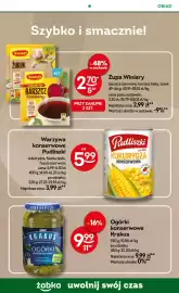 Żabka gazetka Strona 14: Ogórki konserwowe Krakus €9,99, Fasola biała konserwowa Pudliszki €5,99