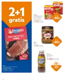 OKay folder Pagina 12: Calvé pindakaas €5,48, Kellogg's ontbijtgranen of bars €8,30