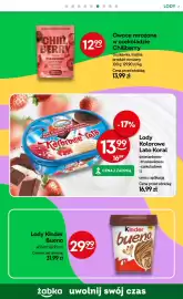 Żabka gazetka Strona 57: Lody Kinder Bueno €29,99, Owoce mrożone w czekoladzie Chillberry €12,99