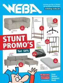 Weba folder Pagina 1: Tower opbergrek €39,90, Bureau stoel €69,00