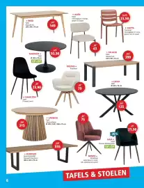 Weba folder Pagina 6: Alien stoel €43,00, Tristan kuipstoel €79,00