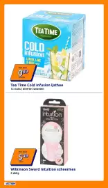 Action folder week 33 Pagina 18: Tea Time Cold Infusion ijs thee €0,89, Wilkinson sword intuition scheermes €5,49