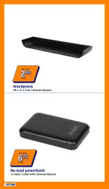 Action folder week 33 Pagina 27: Wandplank €2,99, Re-load powerbank €6,95