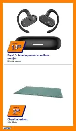 Action folder week 33 Pagina 4: Chenille badmat €3,99, Fresh 'n Rebel open-ear draadloze oortjes €13,95
